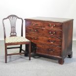 A George III mahogany chest of drawers, on bracket feet, 93cm,
