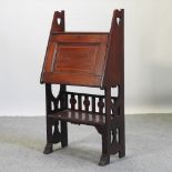 An Arts and Crafts mahogany student's bureau,