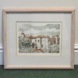 Linda Richardson, contemporary, Colchester Castle, limited edition 3/150, etching,
