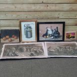 A folio of prints, largest 57 x 79cm,