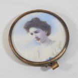English School, early 20th century, a miniature portrait of Miss Eva Grey, watercolour,