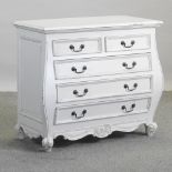 A French style white painted chest of drawers,