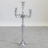 A plated table candelabra,