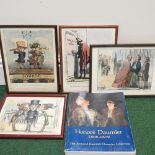 After Honore Daumier, 1808-1879, a set of four satirical prints, 22 x 28cm,