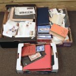 A collection of stamps, stamp albums,