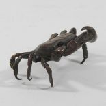 A Japanese bronze model of a crab,