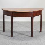 A George III mahogany D end side table,