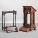 An early 20th century Gothic style oak lectern, 46cm,