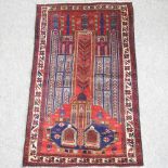 A Turkish woollen prayer rug,