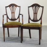 A set of six Hepplewhite style mahogany dining chairs,