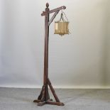 A wooden lantern stand, 178cm high,