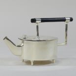 A modern plated teapot, in the Christopher Dresser design,