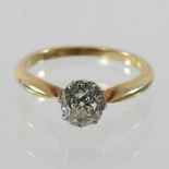 An 18 carat gold diamond solitaire ring, approx 0.