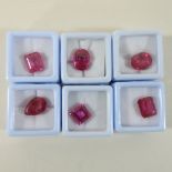 A collection of six unmounted pink sapphires