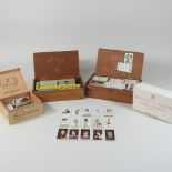 A collection of cigarette cards, some boxed,