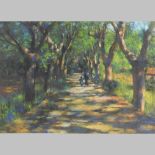 John Mackie, b1953, 'An afternoon in the park, Montpelier', signed pastel,