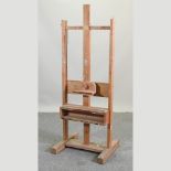 A wooden artist's easel,