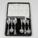 A set of six Kings pattern silver teaspoons, by John Mitchell, Glasgow 1835,