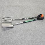 A garden fork and spade set