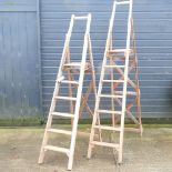 A wooden step ladder, 260cm,