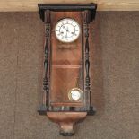 A 19th century Vienna style wall clock,