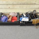 Two boxes of vintage ladies handbags,