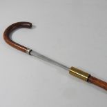 An early 20th century cane sword stick,