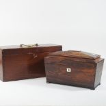 A George III rosewood tea caddy, 32cm,