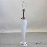 A large white Murano glass table lamp,