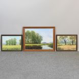 Paul George Halle, 44 x 59cm, East Anglian river scene, oil on canvas,