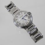 A Cartier Ballon Bleu steel cased gentleman's automatic wristwatch, model 3488,