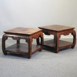 A pair of Chinese elm occasional tables,