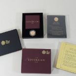 A Royal Mint limited edition 2016 gold proof sovereign, edition 0580/1500, boxed,