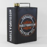 A reproduction Harley Davidson petrol can,