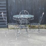 A metal garden table, 77cm,