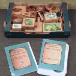 A collection of mauchline ware boxes and other items,