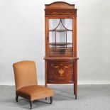 An Edwardian mahogany and inlaid display cabinet, 66cm,