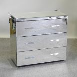 A mirrored glass chest of drawers, 91cm,