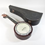 A vintage ukelele banjo, cased,