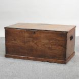 A 19th century elm blanket box, with a hinged lid,