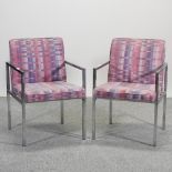 A pair of mid 20th century chrome chairs,