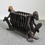 An African carved figural stand,