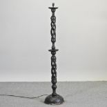 An early 20th century painted Indian standard lamp,