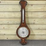 A Victorian rosewood cased wheel barometer,