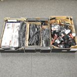 Three boxes of Hornby OO gauge trains, track,