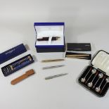 A collection of pens, to include Parker and Waterman,