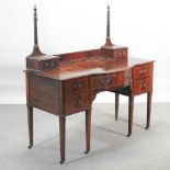 An Edwardian mahogany and inlaid dressing table,