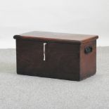 A Victorian mahogany box, inscribed IHB Warner, dated 1864,