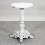 A 19th century Burmese and later white painted carved hardwood occasional table,