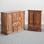 A modern hardwood side cabinet, with an arrangement of drawers and cupboards, 99cm,